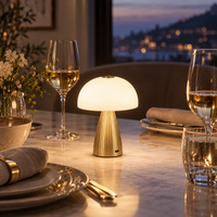 ABKO Cordless Rechargeable Mushroom Table Lamp – 3-Color Dimmable