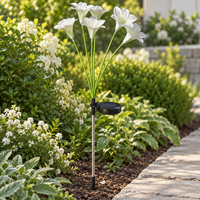 Solar Lily Garden Stake Lights – Warm White, IP65 Waterproof
