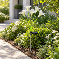 Solar Lily Garden Stake Lights – Warm White, IP65 Waterproof