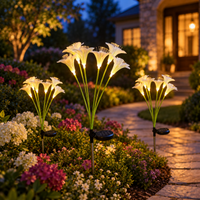 Solar Lily Garden Stake Lights – Warm White, IP65 Waterproof