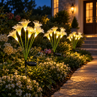 Solar Lily Garden Stake Lights – Warm White, IP65 Waterproof