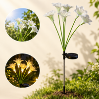 Solar Lily Garden Stake Lights – Warm White, IP65 Waterproof