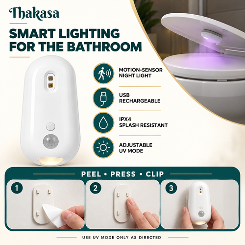 Portable UV Sterilizing Night Light With USB Charging And Motion Sensor For Home Use