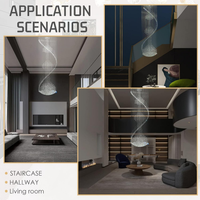 Crystal Chandelier, Modern Large Spiral Raindrop Chandeliers, Flush Mount Pendant Light Fixture, Big Chandelier for High Ceiling, Entryway, Staircase, Foyer, Entrance D31.5 X H94.5