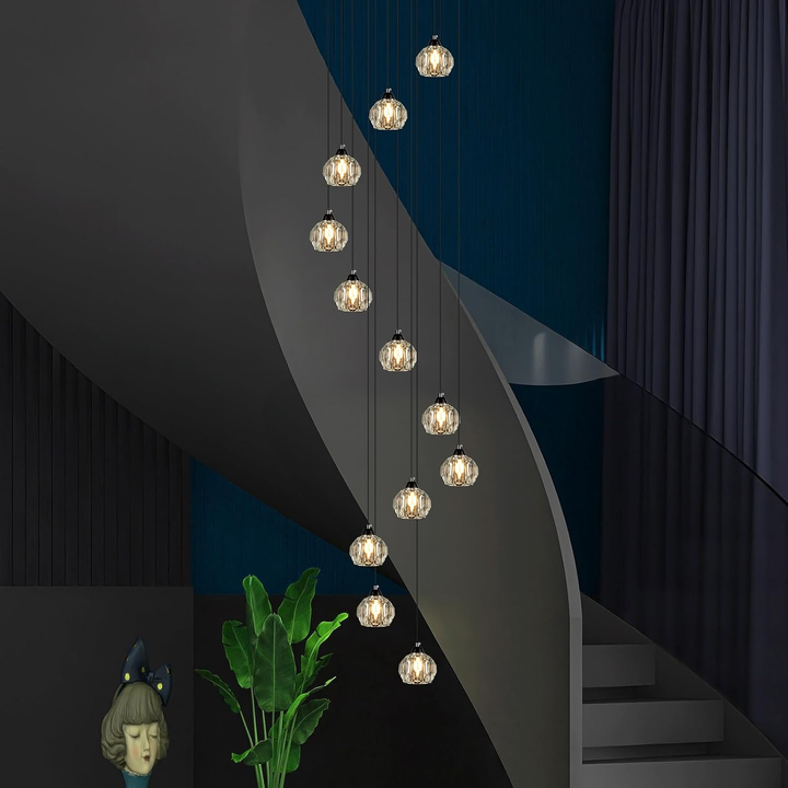 Crystal Chandeliers for Staircases，12-Lights