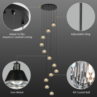 Crystal Chandeliers for Staircases，12-Lights