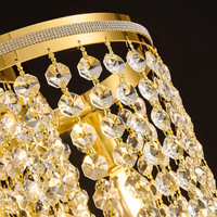 Crystal Long Chandeliers for High Ceiling: Large Gold Raindrop Chandelier
