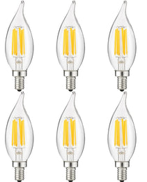 Dimmable 5W 5000K E12 Filament Style Chandelier Bulb for Elegant Ambiance sun