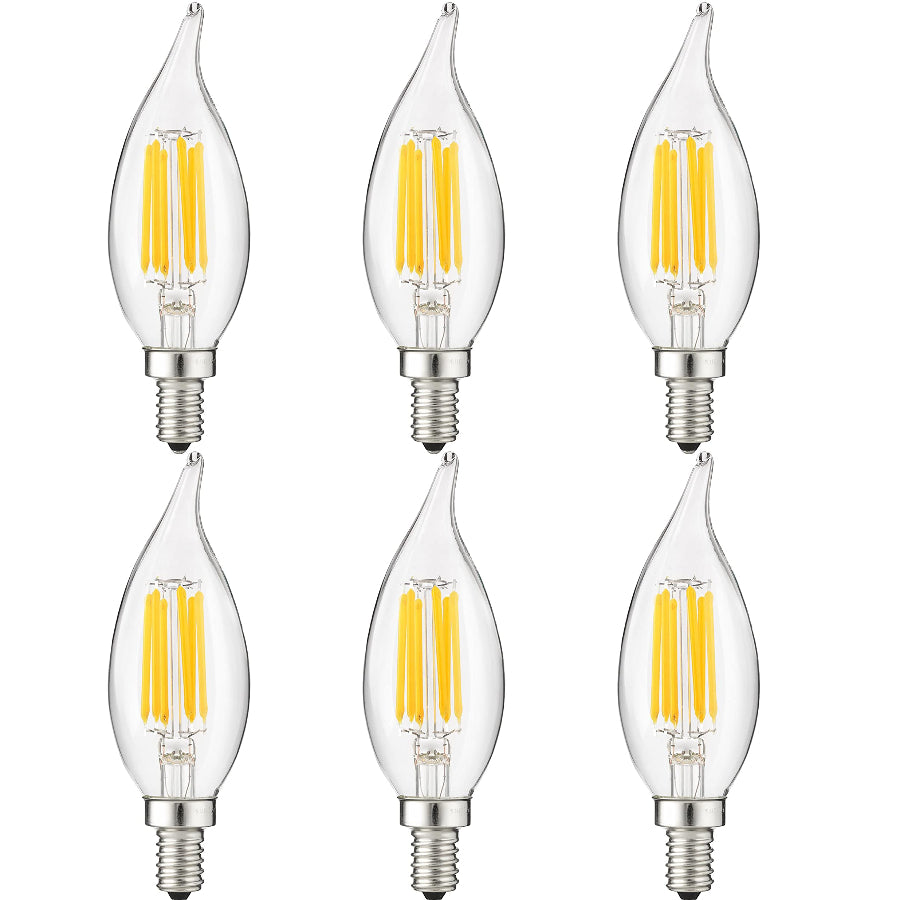 Dimmable 5W 5000K E12 Filament Style Chandelier Bulb for Elegant Ambiance sun