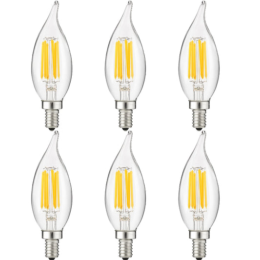 Dimmable 5W 5000K E12 Filament Style Chandelier Bulb for Elegant Ambiance sun