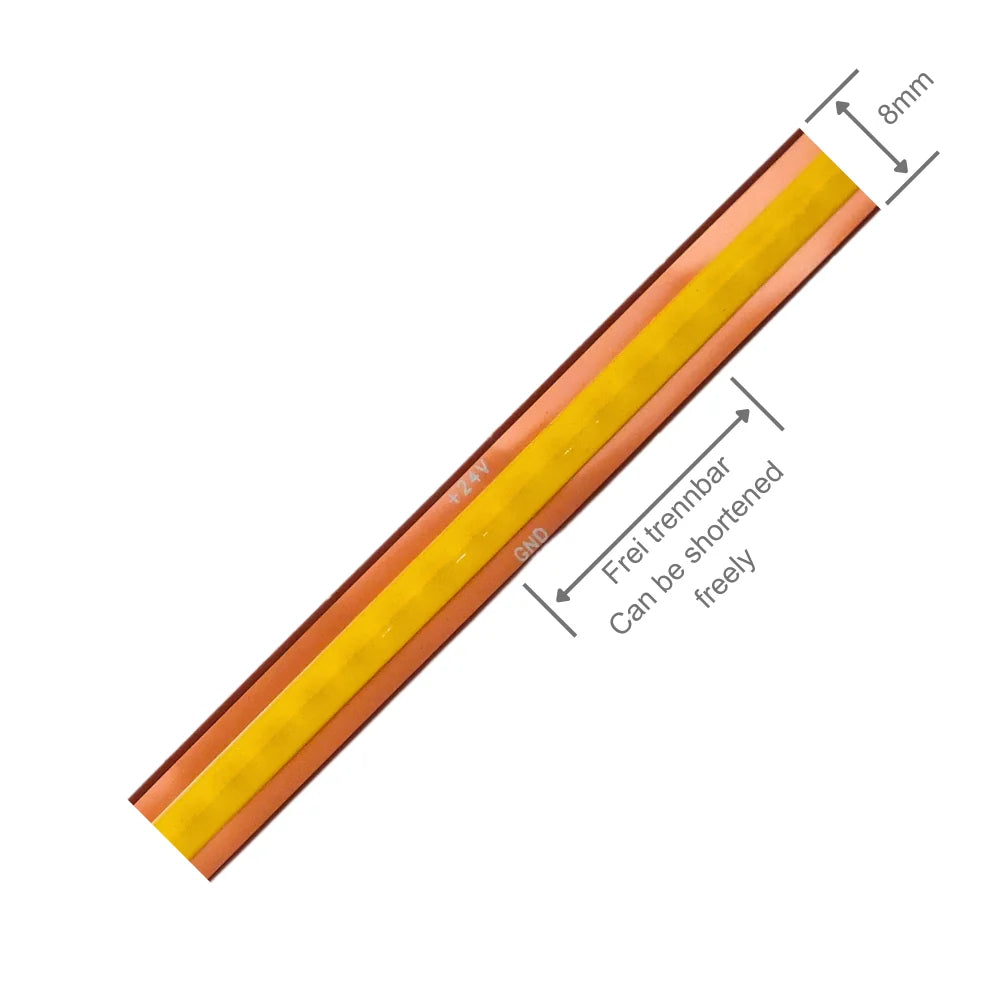 Free Cut COB LED - WW - 24V - 16.4FT - 528 LEDs/m 13W