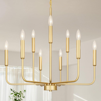 Gold Chandeliers for Dining Room Light Fixture，D28 Inch