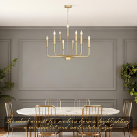 Gold Chandeliers for Dining Room Light Fixture，D28 Inch
