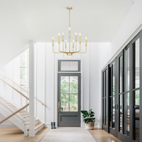 Gold Chandeliers for Dining Room Light Fixture，D28 Inch