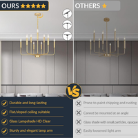 Gold Chandeliers for Dining Room Light Fixture，D28 Inch