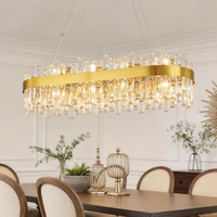 Gold Crystal Chandeliers for Dining Room，12-Lights D20 Inch