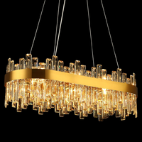 Gold Crystal Chandeliers for Dining Room，12-Lights D20 Inch