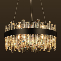 Gold Crystal Chandeliers for Dining Room，12-Lights D20 Inch
