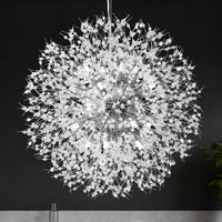 Modern Crystal Chandelier, Dandelion Chandelier,Chrome,23.62 In