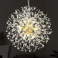 Modern Crystal Chandelier, Dandelion Chandelier,Chrome,23.62 In