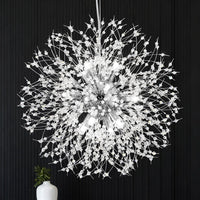Modern Crystal Chandelier, Dandelion Chandelier,Chrome,23.62 In