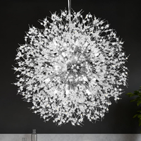 Modern Crystal Chandelier, Dandelion Chandelier,Chrome,23.62 In