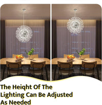 Modern Crystal Chandelier, Dandelion Chandelier,Chrome,23.62 In