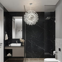 Modern Crystal Chandelier, Dandelion Chandelier,Chrome,23.62 In