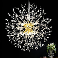 Modern Crystal Chandelier, Dandelion Chandelier,Chrome,23.62 In