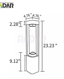 Enhance Your Outdoor Ambiance with Radar Path Light RPL-W6911 - 24" Post Black aluminum  Warm White  safe Low Voltage Illumination!