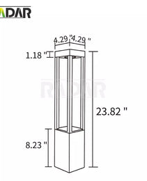 Enhance Your Outdoor Ambiance with Radar Path Light RPL-W6912- 24" Post Black aluminum  Warm White  safe Low Voltage Illumination!