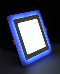 Experience the Magic of Color LED Border Downlight - Stunning Slim Panel Square 4" Design with Striking Blue & White- Unleash Your Creative Glow! Blue & White