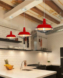 Red Pendant Light Industrial Single Ceiling Hanging Lighting Fixture~1550