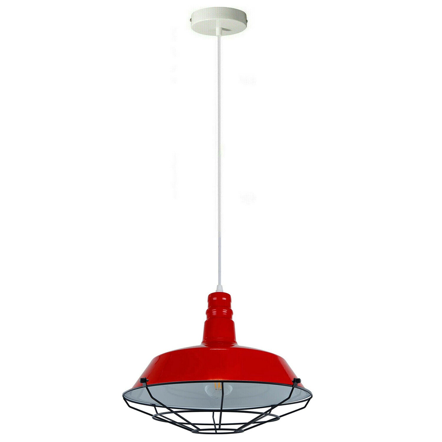 Red Pendant Light Industrial Single Ceiling Hanging Lighting Fixture~1550