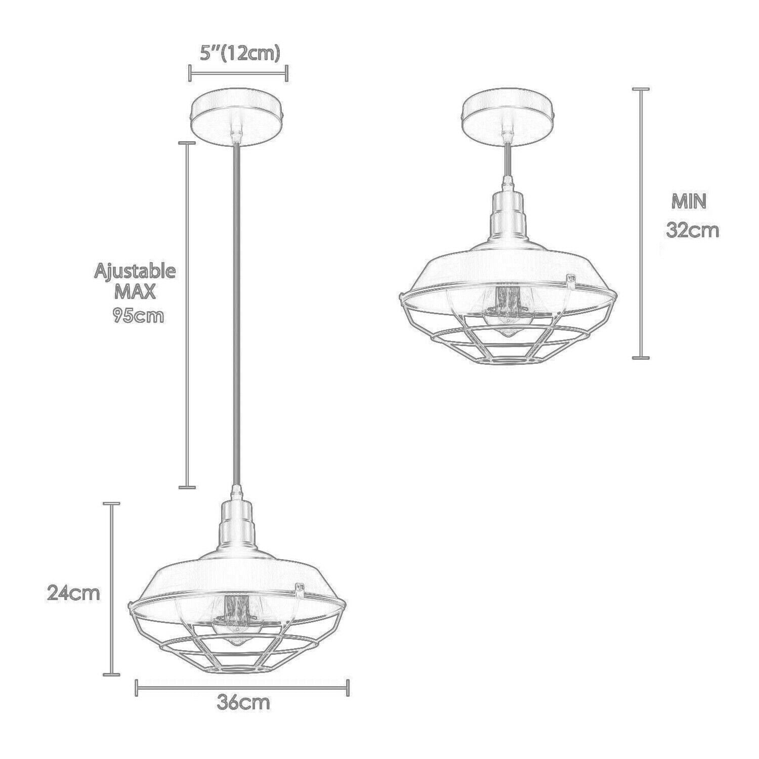 Red Pendant Light Industrial Single Ceiling Hanging Lighting Fixture~1550