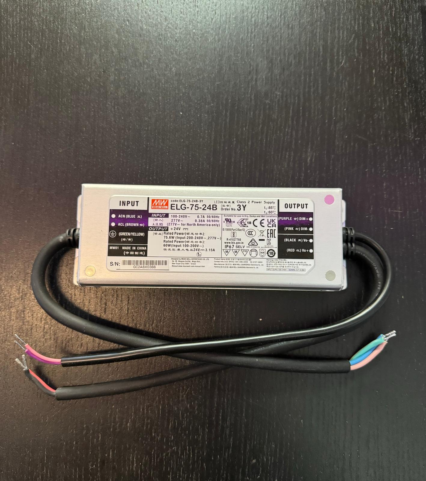 Empower Your Projects: 75W 24V IP67 DIM ELG Power Supply - Ignite Phenomenal Performance with Precision Control!