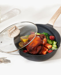 19 Piece Pots And Pans Set Granite Nonstick Kitchen Cookware Induction Black