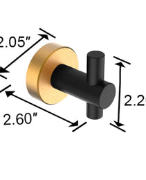 Round Base Wall Hanging Hook With Screws- Black Gold Hook