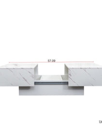 Coffee Table With Sliding Tabletop, Center Table With Hidden Storage Compartment, Extendable Table For Living Room