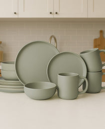 12-Piece Stoneware Dinnerware Sets With Mugs  Microwave & Dishwasher Safe  Non-Toxic Dinner Plates Bowls Set   Stackable Matte Glaze Kitchenware For 3