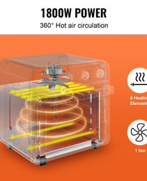 7-in-1 Air Fryer Toaster Oven – 1800W Convection Power with 360° Hot Air Circulation