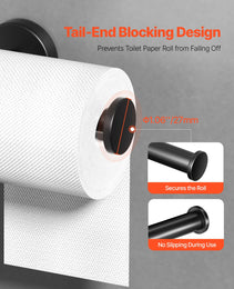 Toilet Paper Holder, Fits Mega Rolls Size, Premium Stainless Steel Rustproof Material, Wall Mounted With Screws, Toilet Roll Tissue Holder For Bathroom, Washroom, Kitchen, Matte Black