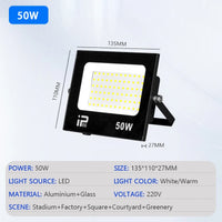 Outdoor IP66 Waterproof Path Light Spotlight LED Floodlight AC220V 10W 20W 30W 50W 100W 200W Outdoor Garden Porch Courtyard Lamp