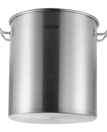 VEVOR Stainless Steel Stockpot, 42 Quart Large Cooking Pots, Cookware Sauce Pot With Strainer, Lid, And Handle, Heavy Duty Commercial Grade Stock Pot, Sanding Treatment, For Large Groups Events Silver