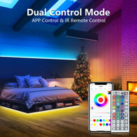 KEXU Wifi Smart LED Strip Lights - Voice Control RGB Ambient Colored LED Strip Lighting, Alexa & Google Assistant Compatible, Music Sync, Remote-Controlled Indoor House Decor Lights for Dorm Room, Living Room