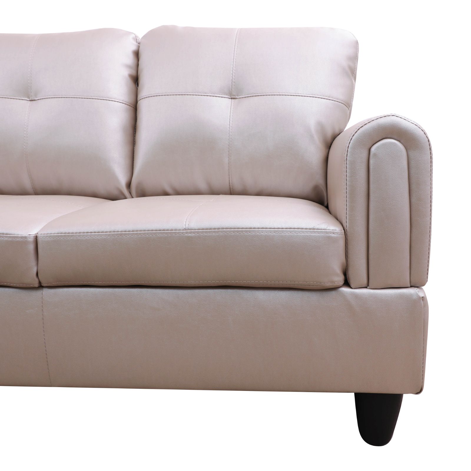 Pickup Only--Latte Faux Leather 3-Piece Living Room Sofa Set
