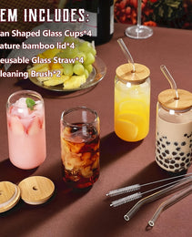 Glass Cup With Straw