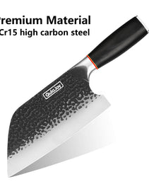Qulajoy Meat Cleaver Knife - 7.3 Inch High Carbon Stainless Steel Butcher Knife For Meat Cutting Slicing Vegetables- Professional Chopper Knife For Home Kitchen Chef Knife