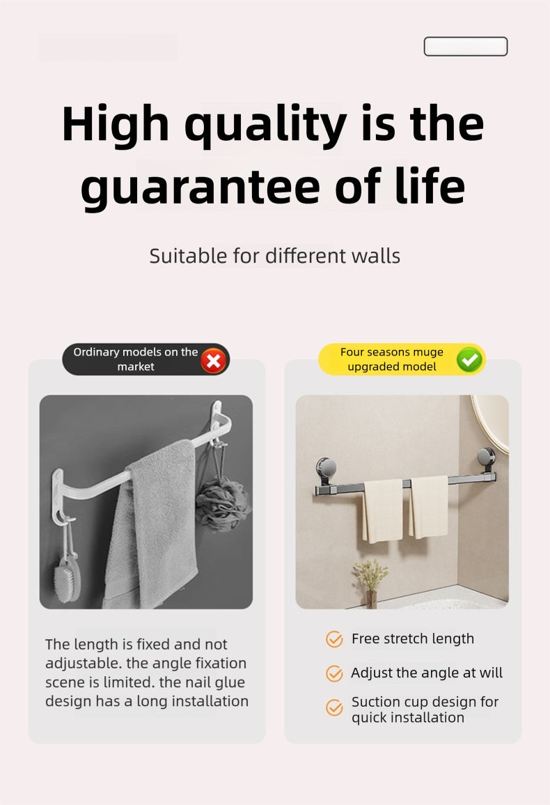 1 Suction Cup Telescopic Towel Rod