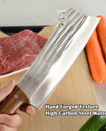 Kegani Meat Cleaver Knife - Heavy Duty Bone Chopper - 1.4 Lbs Butcher Knife Bone Knife - High Carbon Steel Butcher Knife For Meat Cutting, Bone Cutting